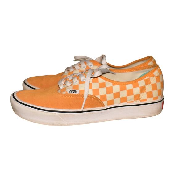 VANS $80 Comfy Cush Orange Checker Suede Classic Skate Shoe M 9 / W 10.5 - Picture 3 of 7